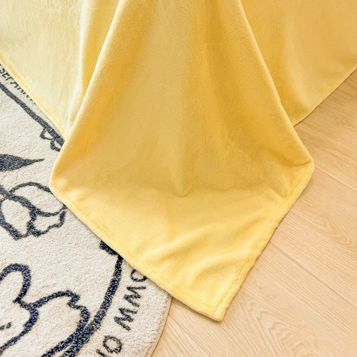 91家纺网 家纺一手货源 找家纺 悦织湾家纺 2025新款简约纯色牛奶绒四件套条纹轻奢时尚冬季加厚保暖床上用品学生宿舍三四件套 牛奶绒-浅黄