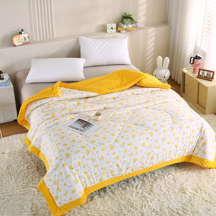 91家纺网 家纺一手货源 找家纺 欧朵 2025新款A类水洗棉豆豆绒被子冬被大豆被芯春秋被冬被 幼儿园 学生宿舍 四季被空调被子浅兮