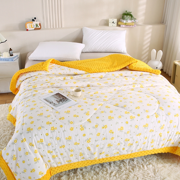 91家纺网 家纺一手货源 找家纺 欧朵 2025新款A类水洗棉豆豆绒被子冬被大豆被芯春秋被冬被 幼儿园 学生宿舍 四季被空调被子浅兮