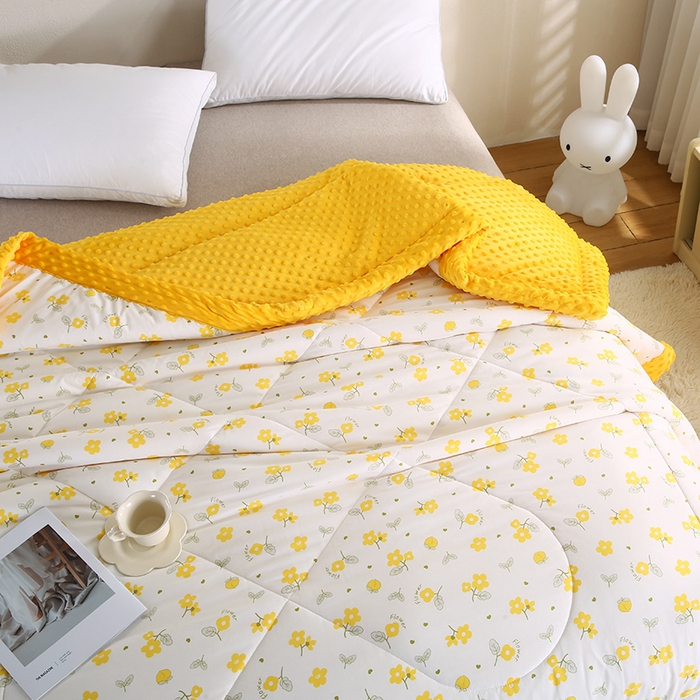 91家纺网 家纺一手货源 找家纺 欧朵 2025新款A类水洗棉豆豆绒被子冬被大豆被芯春秋被冬被 幼儿园 学生宿舍 四季被空调被子浅兮