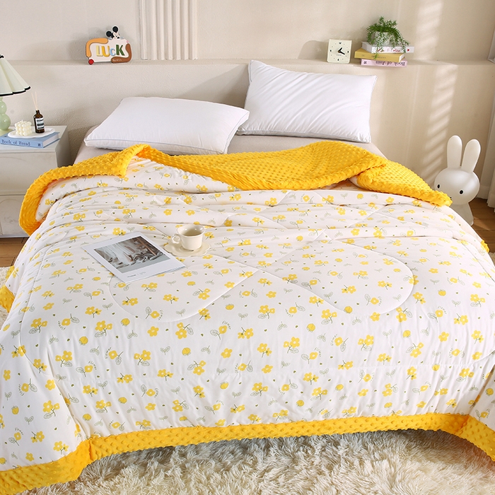 91家纺网 家纺一手货源 找家纺 欧朵 2025新款A类水洗棉豆豆绒被子冬被大豆被芯春秋被冬被 幼儿园 学生宿舍 四季被空调被子浅兮