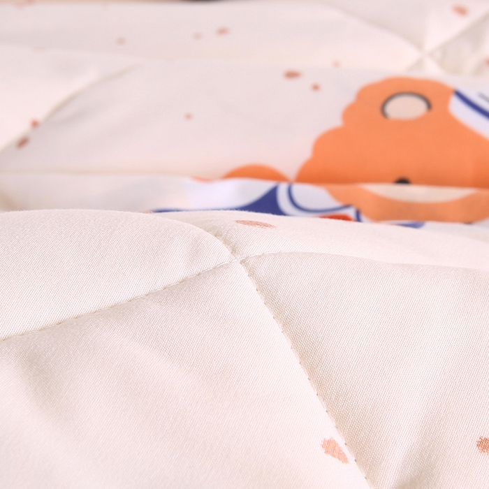 91家纺网 家纺一手货源 找家纺 欧朵 2025新款A类水洗棉豆豆绒被子冬被大豆被芯春秋被冬被 幼儿园 学生宿舍 四季被空调被子清新小熊