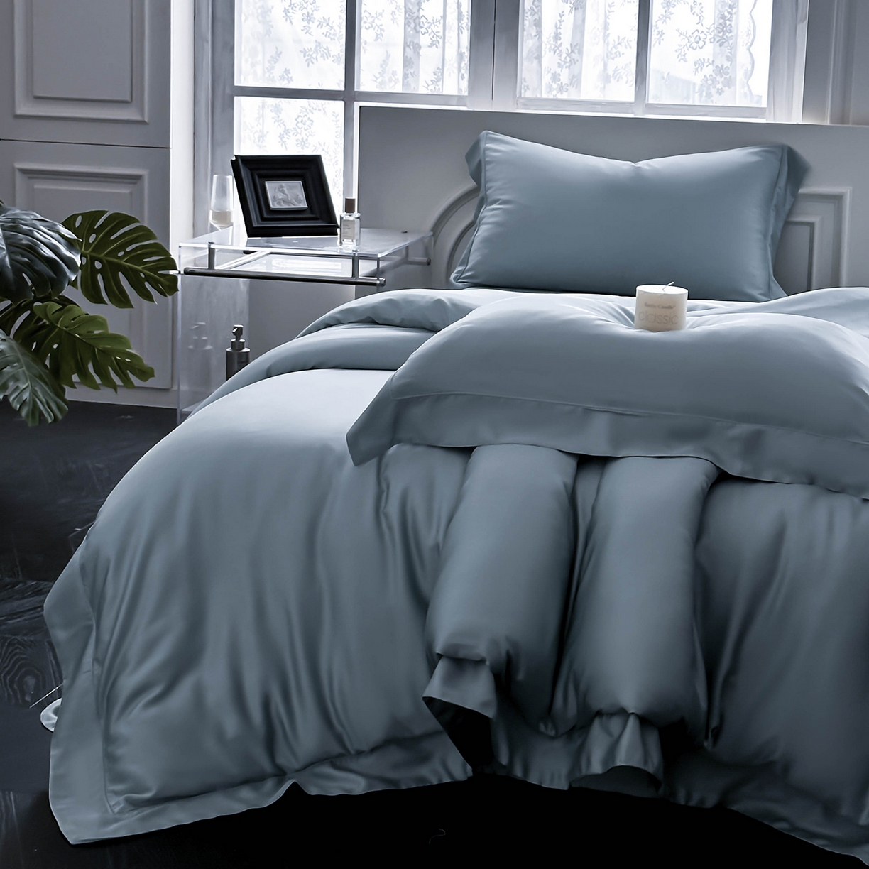 91家纺网 家纺一手货源 找家纺 （总）安妮家居 2025新款100S长绒棉贡缎纯色四件套