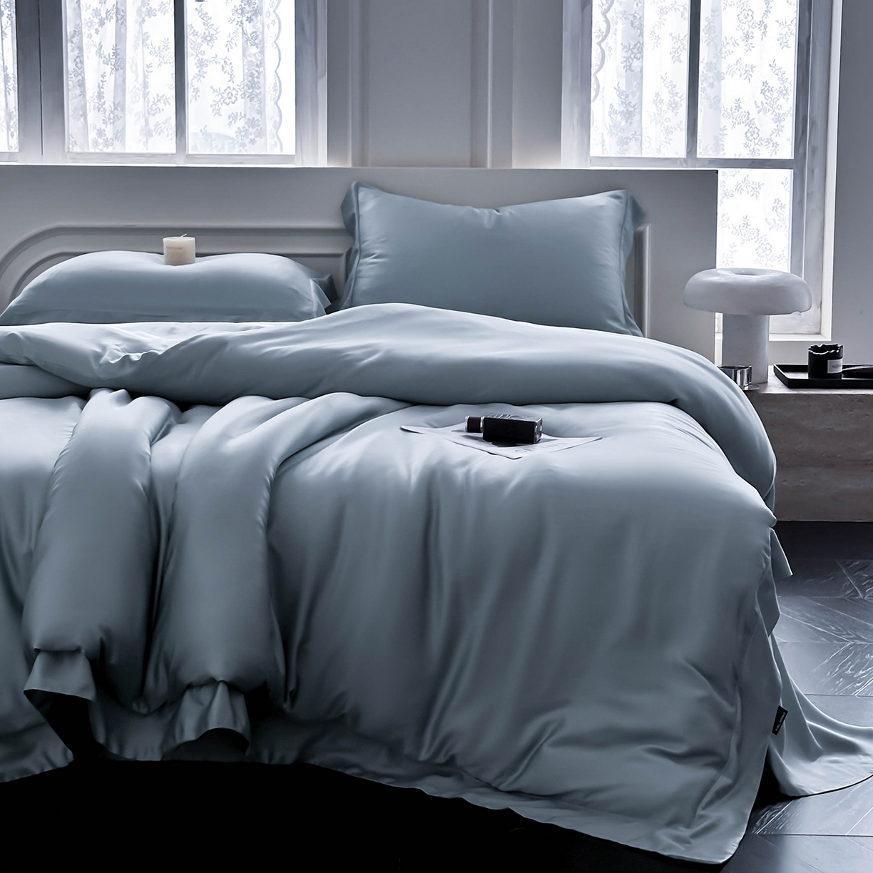 91家纺网 家纺一手货源 找家纺 （总）安妮家居 2025新款100S长绒棉贡缎纯色四件套