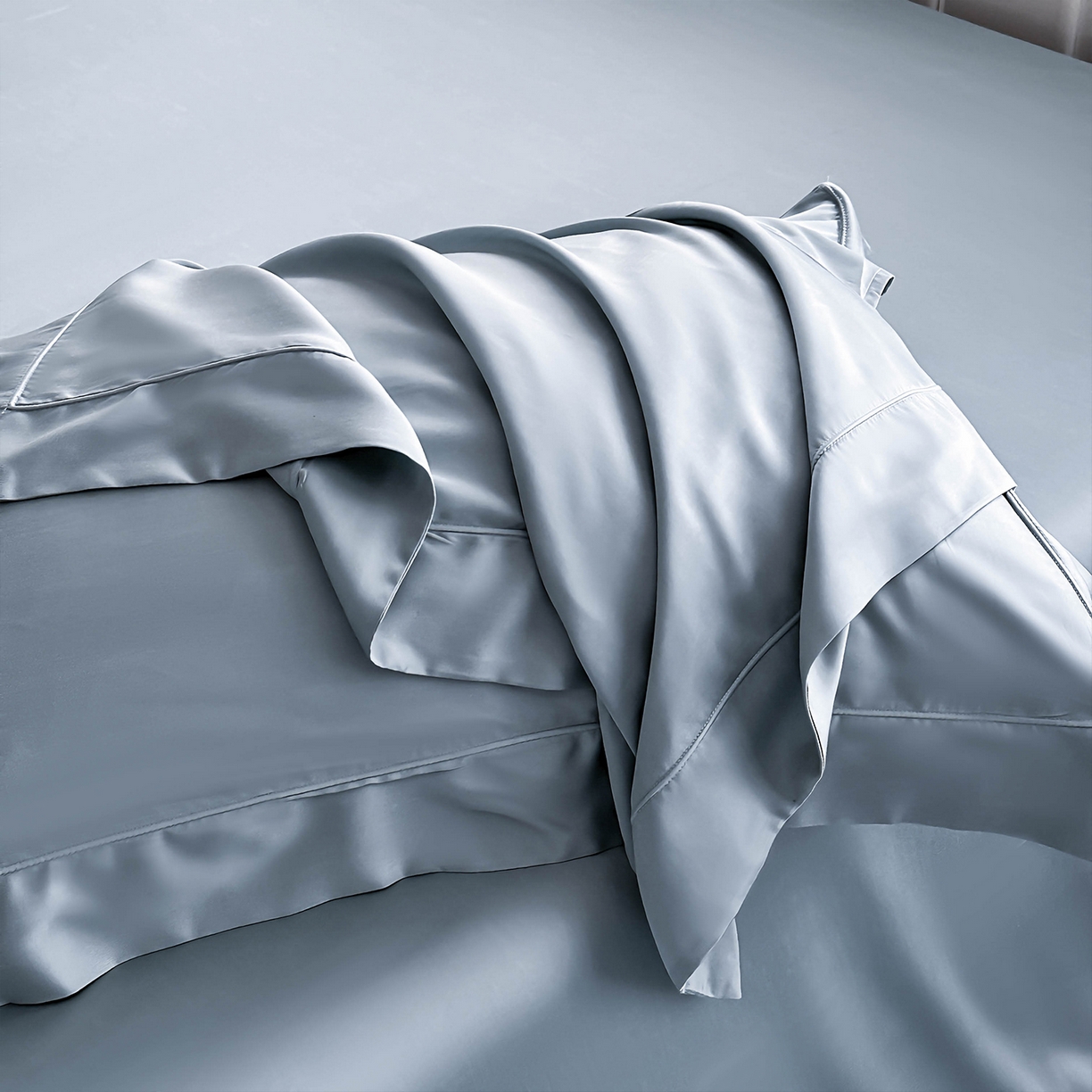 91家纺网 家纺一手货源 找家纺 （总）安妮家居 2025新款100S长绒棉贡缎纯色四件套