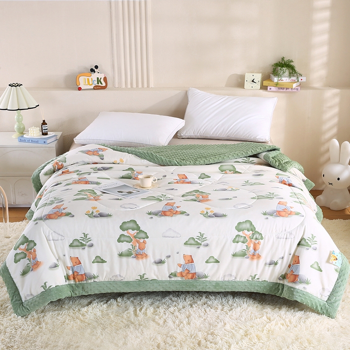 欧朵 2025新款A类水洗棉豆豆绒被子冬被大豆被芯春秋被冬被 幼儿园 学生宿舍 四季被空调被子森林小熊