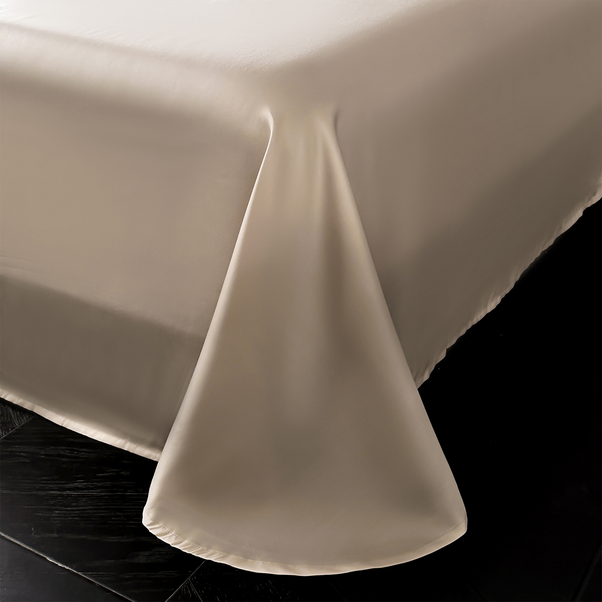 91家纺网 家纺一手货源 找家纺 安妮家居 2025新款100S长绒棉贡缎纯色四件套 砂砾咖