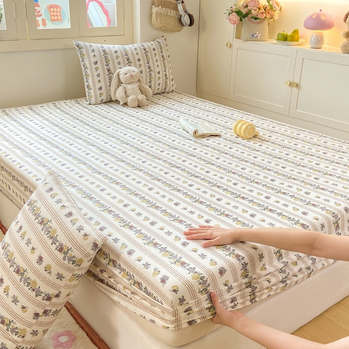 91家纺网 家纺一手货源 找家纺 （总）玉海棠家纺 2025新款直播爆款双层纱床笠三件套