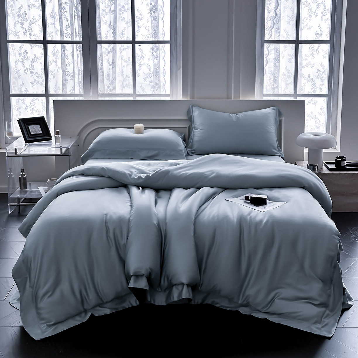 91家纺网 家纺一手货源 找家纺 （总）安妮家居 2025新款100S长绒棉贡缎纯色四件套