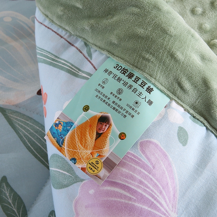 91家纺网 家纺一手货源 找家纺 欧朵 2025新款A类水洗棉豆豆绒被子冬被大豆被芯春秋被冬被 幼儿园 学生宿舍 四季被空调被子十里春风