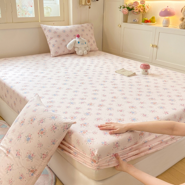 91家纺网 家纺一手货源 找家纺 （总）玉海棠家纺 2025新款直播爆款双层纱床笠三件套