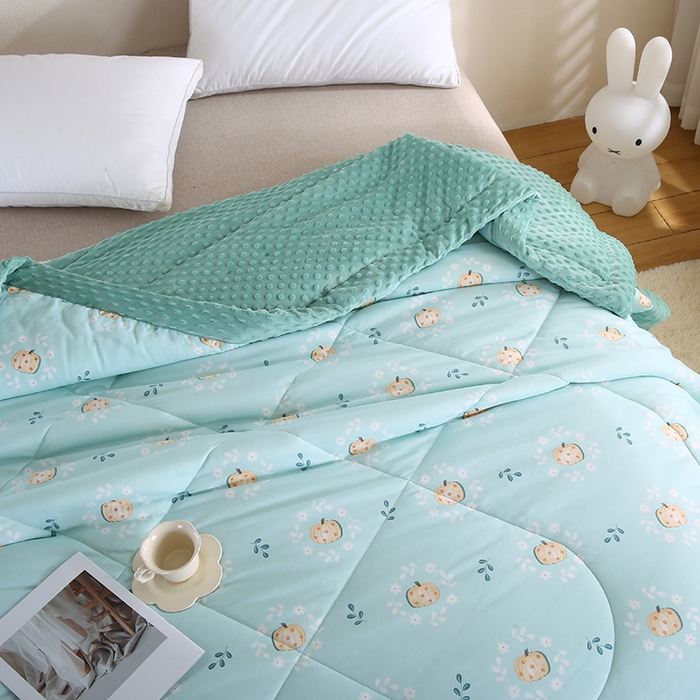 91家纺网 家纺一手货源 找家纺 欧朵 2025新款A类水洗棉豆豆绒被子冬被大豆被芯春秋被冬被 幼儿园 学生宿舍 四季被空调被子小南瓜