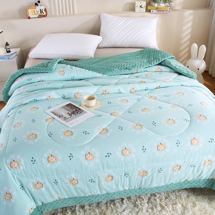 91家纺网 家纺一手货源 找家纺 欧朵 2025新款A类水洗棉豆豆绒被子冬被大豆被芯春秋被冬被 幼儿园 学生宿舍 四季被空调被子小南瓜