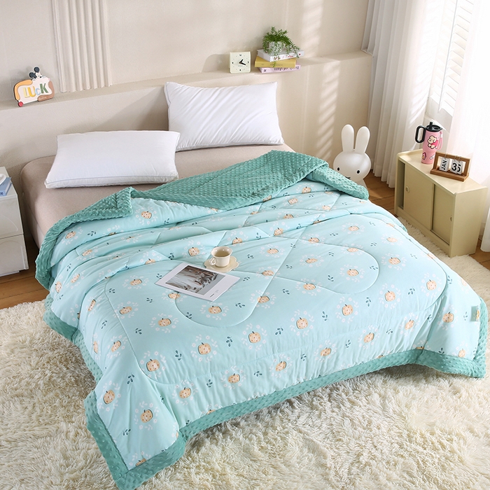 91家纺网 家纺一手货源 找家纺 欧朵 2025新款A类水洗棉豆豆绒被子冬被大豆被芯春秋被冬被 幼儿园 学生宿舍 四季被空调被子小南瓜