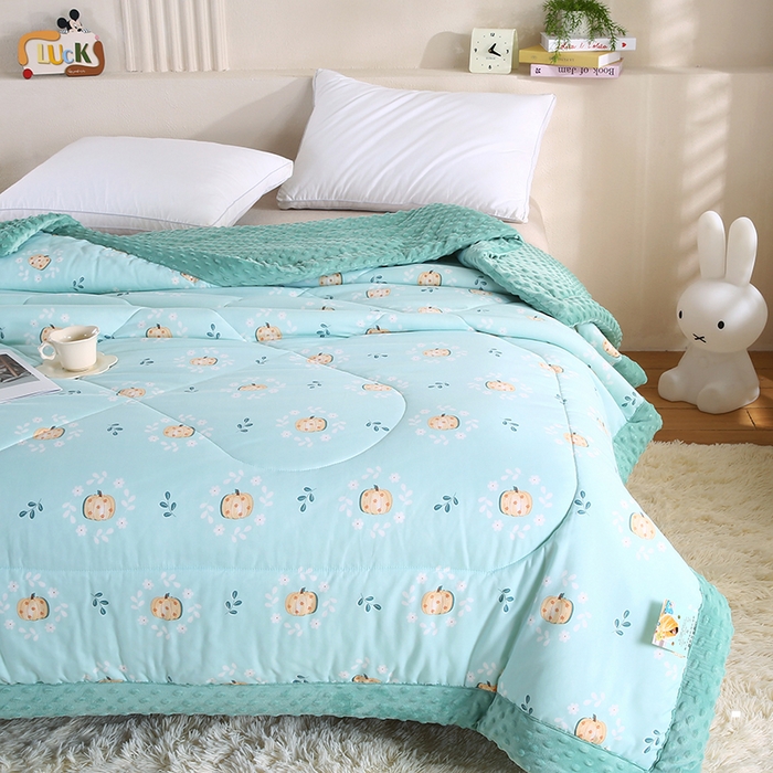 91家纺网 家纺一手货源 找家纺 欧朵 2025新款A类水洗棉豆豆绒被子冬被大豆被芯春秋被冬被 幼儿园 学生宿舍 四季被空调被子小南瓜