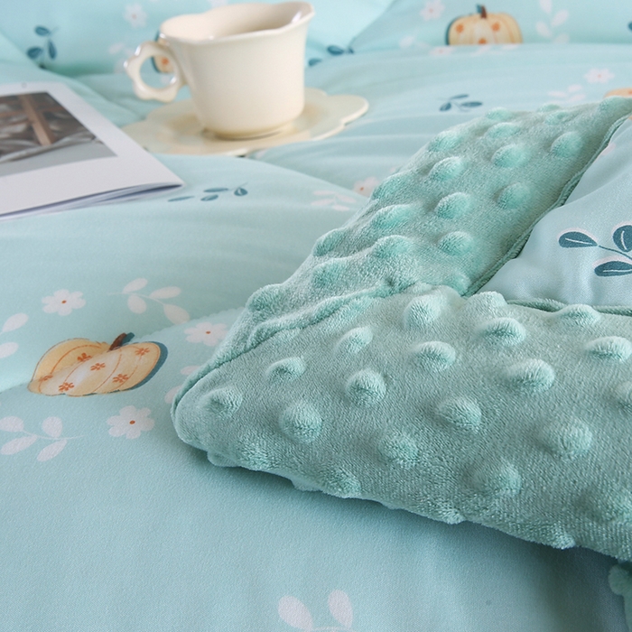 91家纺网 家纺一手货源 找家纺 欧朵 2025新款A类水洗棉豆豆绒被子冬被大豆被芯春秋被冬被 幼儿园 学生宿舍 四季被空调被子小南瓜