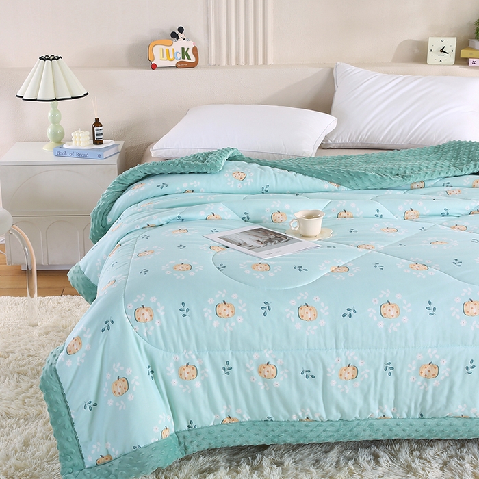 91家纺网 家纺一手货源 找家纺 欧朵 2025新款A类水洗棉豆豆绒被子冬被大豆被芯春秋被冬被 幼儿园 学生宿舍 四季被空调被子小南瓜