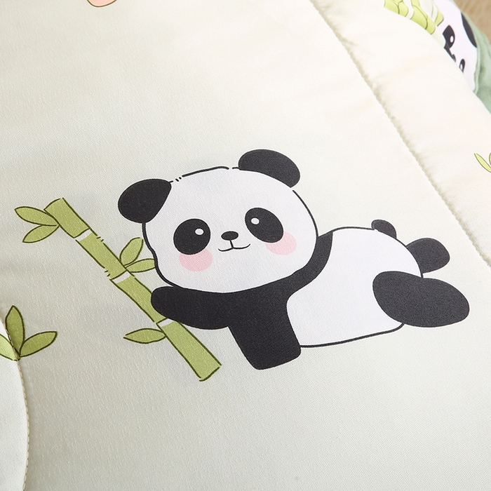 91家纺网 家纺一手货源 找家纺 欧朵 2025新款A类水洗棉豆豆绒被子冬被大豆被芯春秋被冬被 幼儿园 学生宿舍 四季被空调被子熊猫竹竹