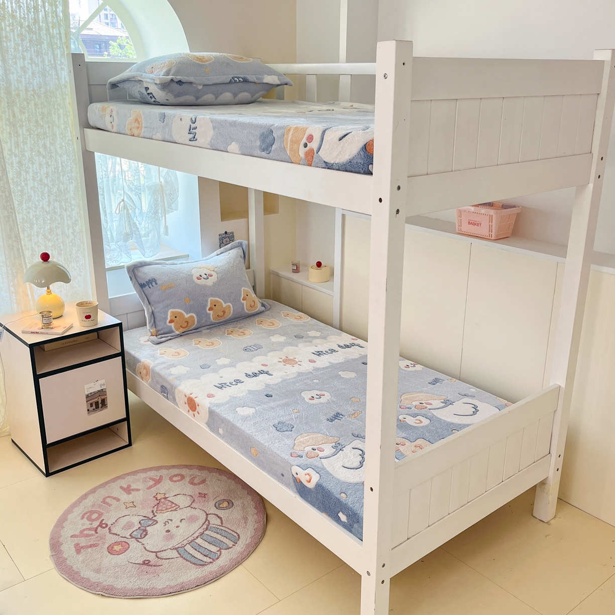 91家纺网 家纺一手货源 找家纺 川悦生活 2025新款雪花绒宿舍单床笠 床笠哒哒鸭丫