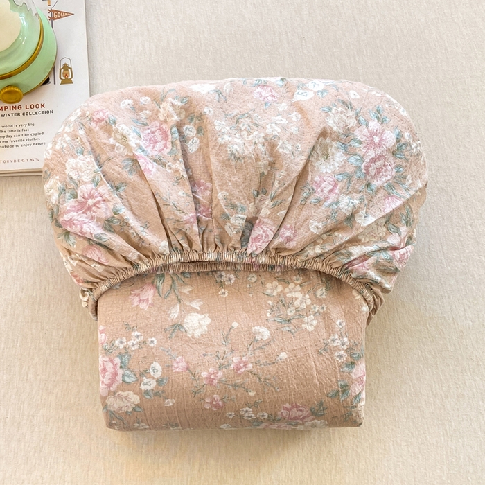 91家纺网 家纺一手货源 找家纺 玉海棠家纺 2025新款直播爆款双层纱床笠三件套 爱如星辰