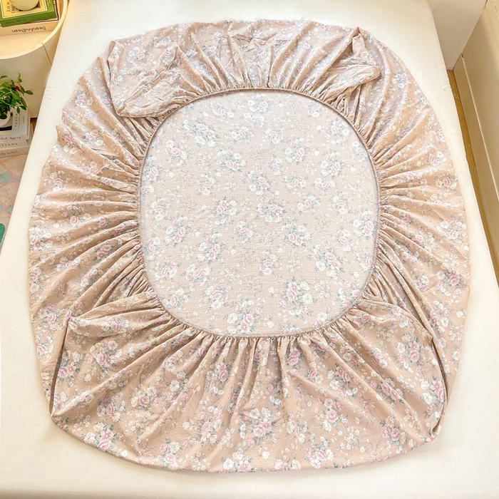 91家纺网 家纺一手货源 找家纺 玉海棠家纺 2025新款直播爆款双层纱床笠三件套 爱如星辰