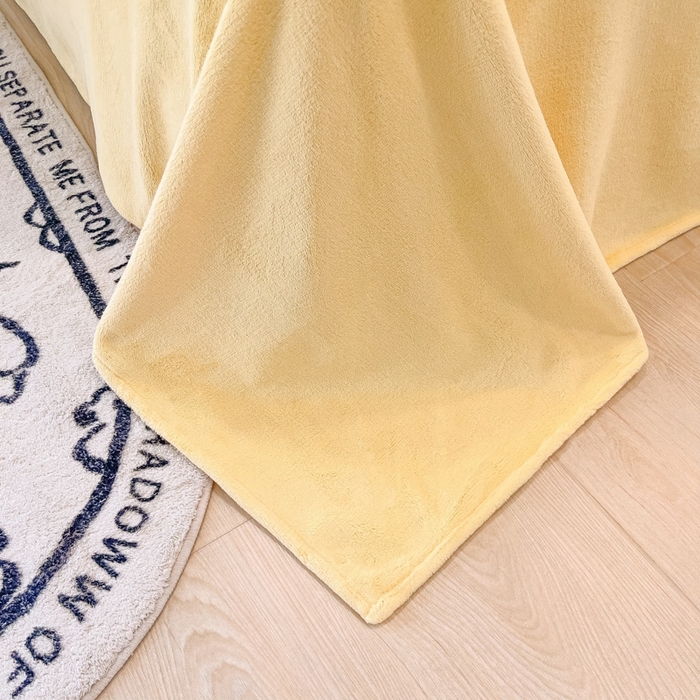 91家纺网 家纺一手货源 找家纺 悦织湾家纺 2025新款简约纯色牛奶绒四件套条纹轻奢时尚冬季加厚保暖床上用品学生宿舍三四件套 牛奶绒-天空兰+浅黄