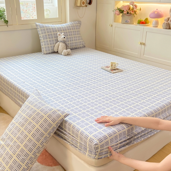 玉海棠家纺 2025新款直播爆款双层纱床笠三件套 定格时光