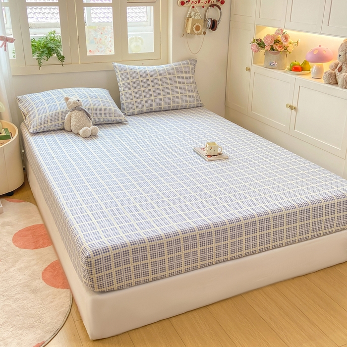 91家纺网 家纺一手货源 找家纺 玉海棠家纺 2025新款直播爆款双层纱床笠三件套 定格时光