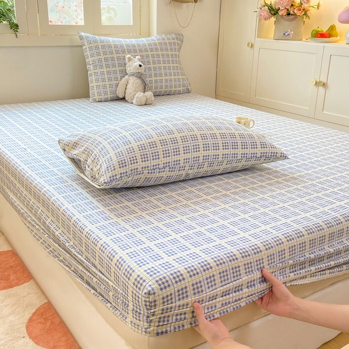 91家纺网 家纺一手货源 找家纺 玉海棠家纺 2025新款直播爆款双层纱床笠三件套 定格时光