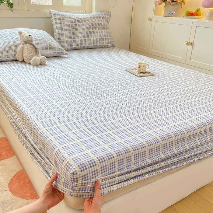 91家纺网 家纺一手货源 找家纺 玉海棠家纺 2025新款直播爆款双层纱床笠三件套 定格时光