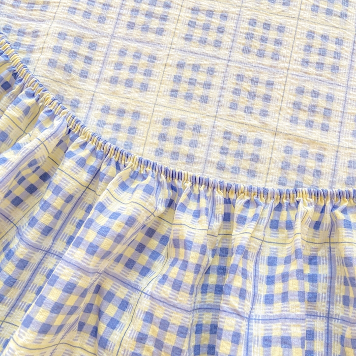 91家纺网 家纺一手货源 找家纺 玉海棠家纺 2025新款直播爆款双层纱床笠三件套 定格时光