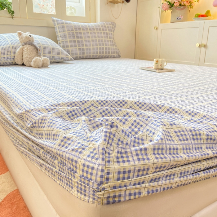 91家纺网 家纺一手货源 找家纺 玉海棠家纺 2025新款直播爆款双层纱床笠三件套 定格时光