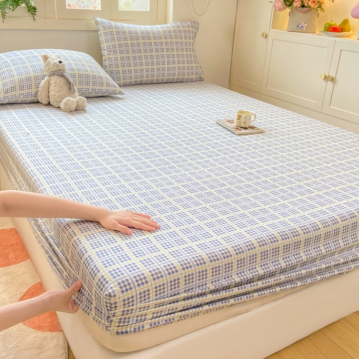 91家纺网 家纺一手货源 找家纺 玉海棠家纺 2025新款直播爆款双层纱床笠三件套 定格时光