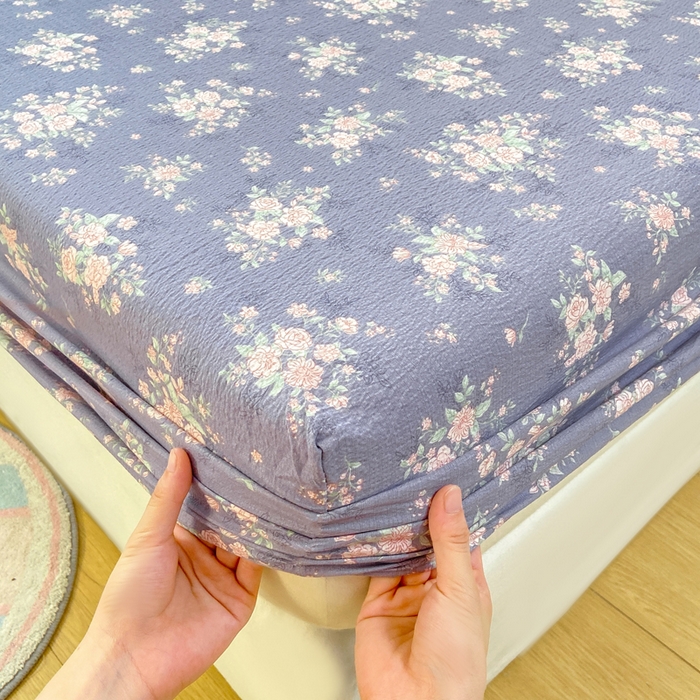 91家纺网 家纺一手货源 找家纺 玉海棠家纺 2025新款直播爆款双层纱床笠三件套 豆蔻