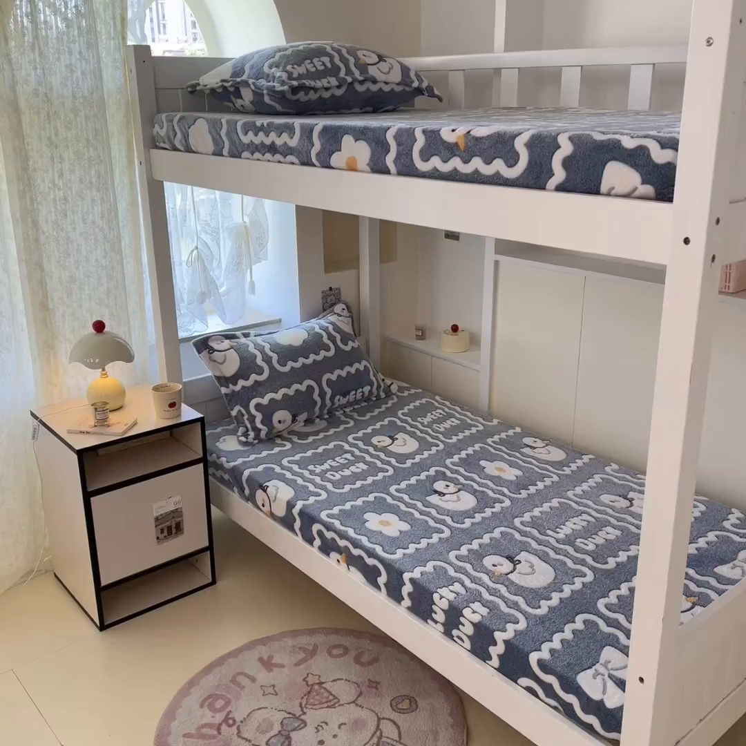 91家纺网 家纺一手货源 找家纺 川悦生活 2025新款雪花绒宿舍单床笠 床笠快乐鸭鸭