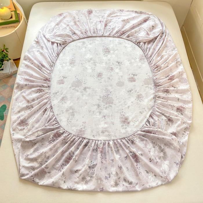 91家纺网 家纺一手货源 找家纺 玉海棠家纺 2025新款直播爆款双层纱床笠三件套 粉雾仲夏