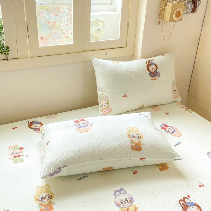 91家纺网 家纺一手货源 找家纺 玉海棠家纺 2025新款直播爆款双层纱床笠三件套 拉布布