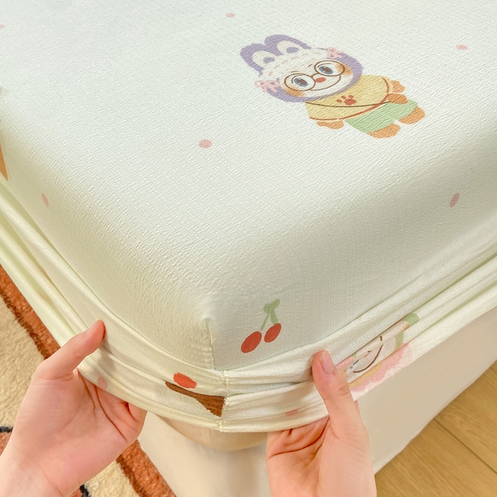 91家纺网 家纺一手货源 找家纺 玉海棠家纺 2025新款直播爆款双层纱床笠三件套 拉布布