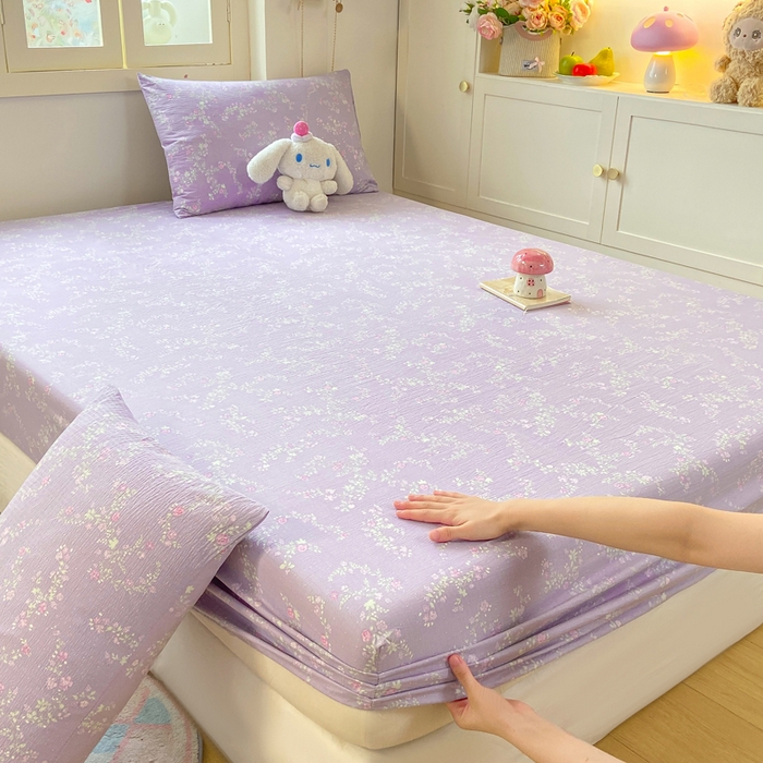 玉海棠家纺 2025新款直播爆款双层纱床笠三件套 恋如青柠香