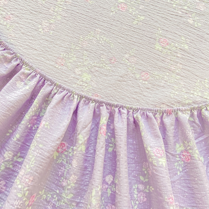 91家纺网 家纺一手货源 找家纺 玉海棠家纺 2025新款直播爆款双层纱床笠三件套 恋如青柠香