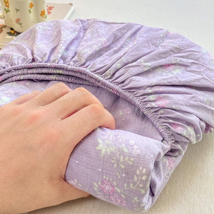 91家纺网 家纺一手货源 找家纺 玉海棠家纺 2025新款直播爆款双层纱床笠三件套 恋如青柠香