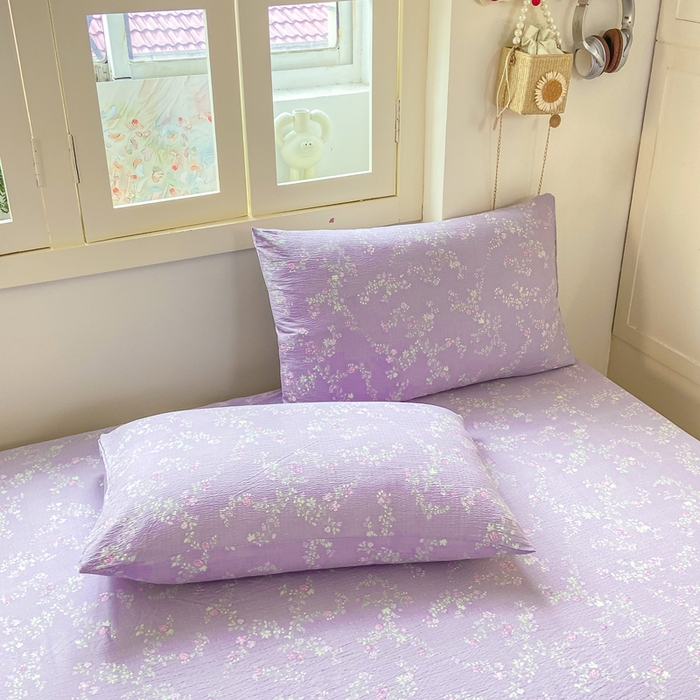 91家纺网 家纺一手货源 找家纺 玉海棠家纺 2025新款直播爆款双层纱床笠三件套 恋如青柠香