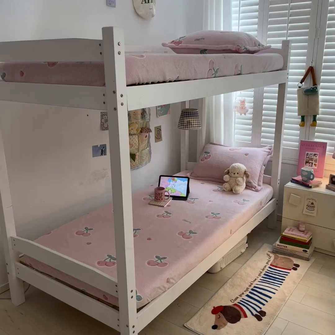 91家纺网 家纺一手货源 找家纺 川悦生活 2025新款雪花绒宿舍单床笠 床笠桃心爱语