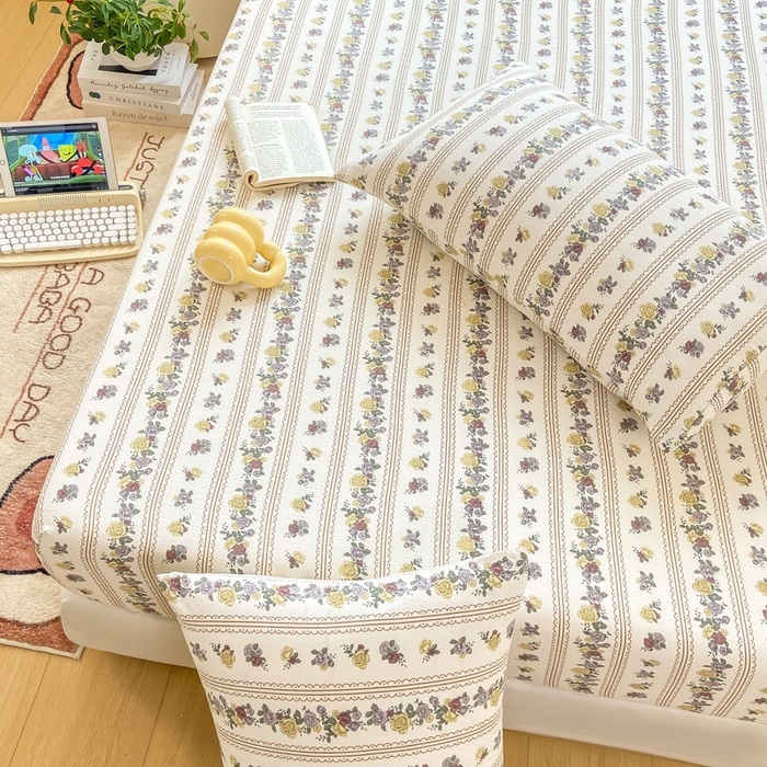 91家纺网 家纺一手货源 找家纺 玉海棠家纺 2025新款直播爆款双层纱床笠三件套 玫瑰哒