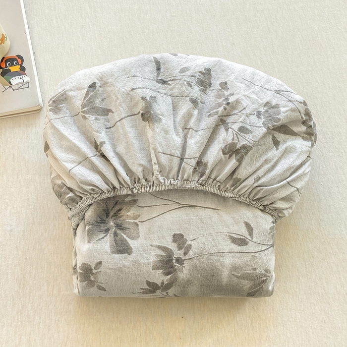 91家纺网 家纺一手货源 找家纺 玉海棠家纺 2025新款直播爆款双层纱床笠三件套 秘境烟雨