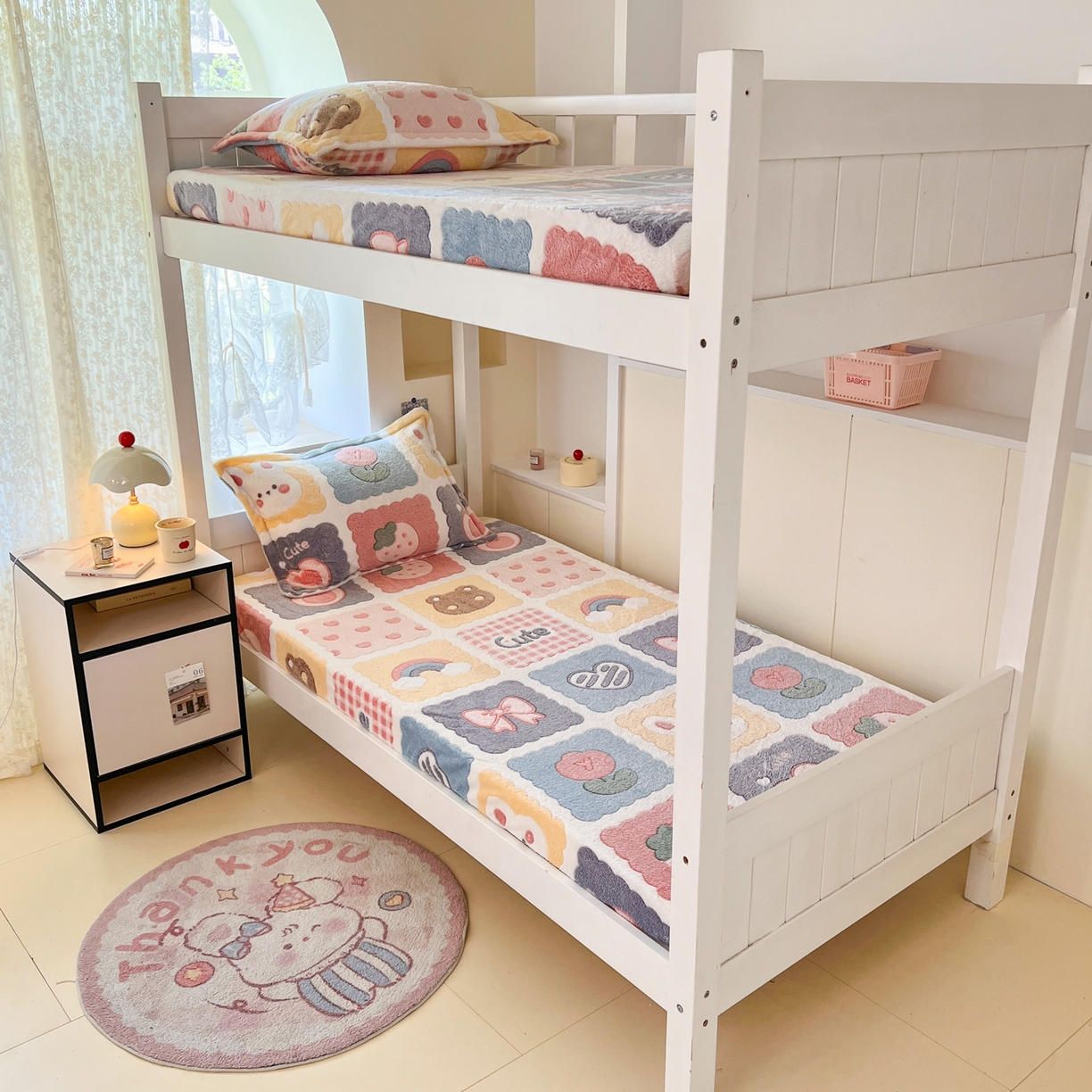 91家纺网 家纺一手货源 找家纺 川悦生活 2025新款雪花绒宿舍单床笠 床笠甜蜜日常粉