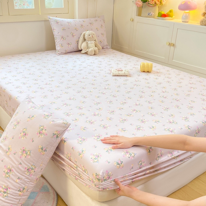 玉海棠家纺 2025新款直播爆款双层纱床笠三件套 奶油味的暗恋