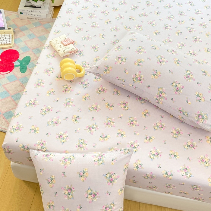 91家纺网 家纺一手货源 找家纺 玉海棠家纺 2025新款直播爆款双层纱床笠三件套 奶油味的暗恋