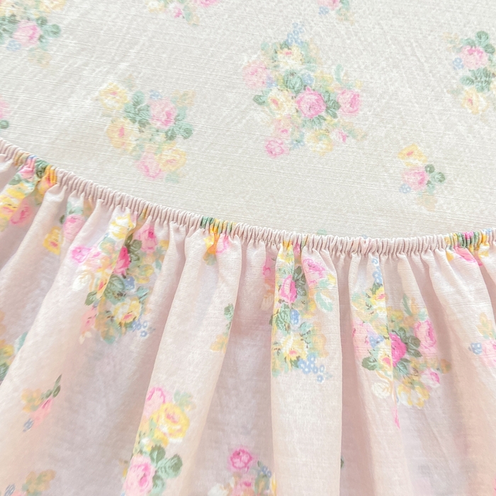 91家纺网 家纺一手货源 找家纺 玉海棠家纺 2025新款直播爆款双层纱床笠三件套 奶油味的暗恋