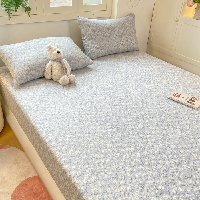 91家纺网 家纺一手货源 找家纺 玉海棠家纺 2025新款直播爆款双层纱床笠三件套 南亭晚风